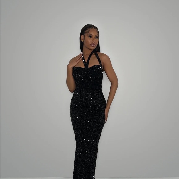 The Villain Black Sequined Dress by Alglist - Picture 4 of 8